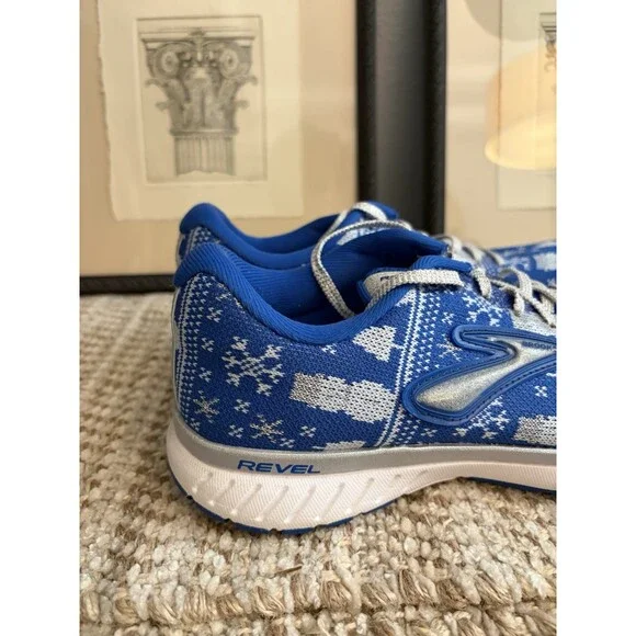 Brooks Revel 3 Run Merry Ugly Sweater Christmas Women’s Running Shoes Blue 8B - Picture 5 of 11